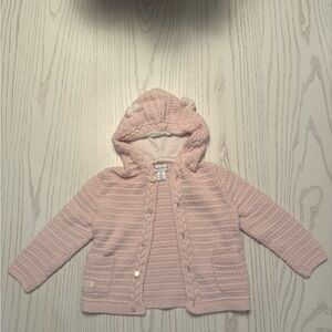 Ralph Lauren Toddler Pink Hooded Knit Cardigan